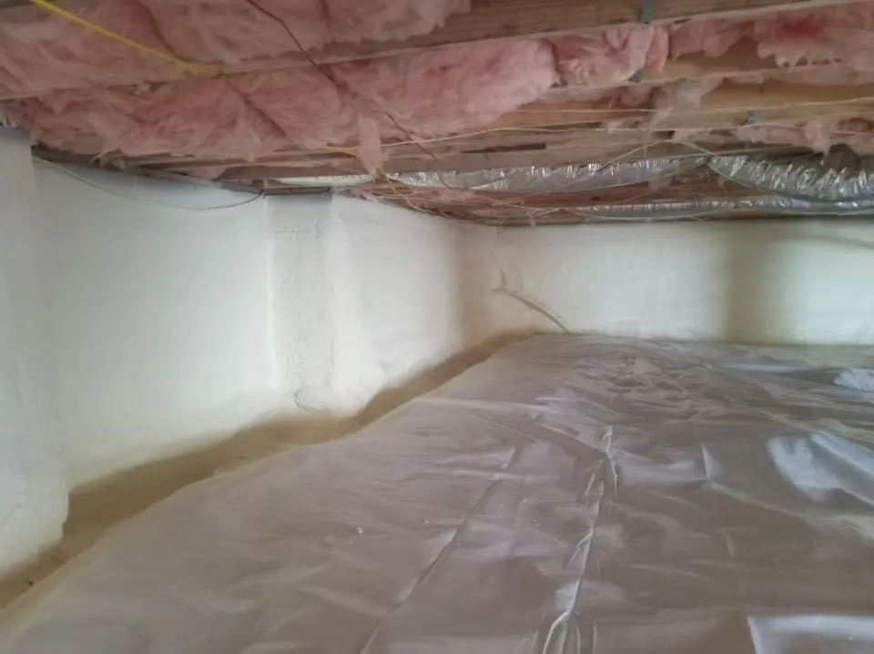Crawl space encapsulation with closed-cell spray foam for Roof Leak Repair in Bound Brook